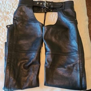 MB Elite Men's chaps. Genuine Leather. Large- adjustable waist.
